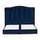 In House Shumt Velvet Bed Frame - Queen - 200x160 cm - Dark Blue