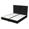 In House Granada Velvet Bed Frame - King - 200x200 cm - Black