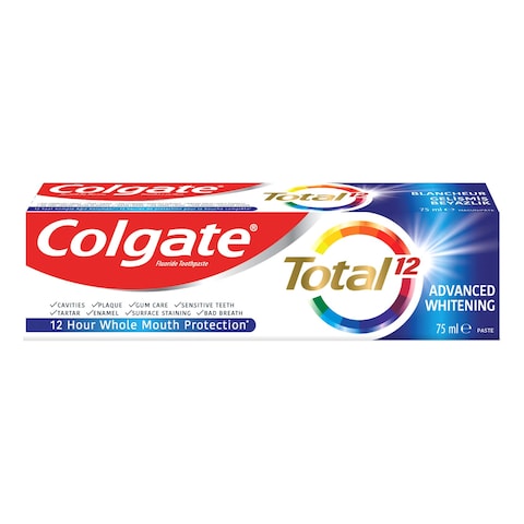 Colgate Total 12 Hour Protection Advanced Whitening Toothpaste 75ml