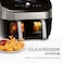 Instant Vortex ClearCook Air Fryer 7.6 Sync Cook Technology 2 Square Non-Stick Baskets INP-140-3133-01-GC Stainless Steel, Dual Door Liters