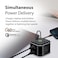 Promate USB-C Charging Station, Multi-Port Hub with 60W/20W Dual USB-C Power Delivery, 2.4A Dual USB and Quick Charge 3.0 Ports, PowerCube-PD80 Black
