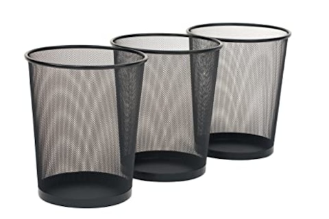 Generic Pack Of 3 Round Mash Waste Basket Trash Can Recycling Bin Perfect For Home/Office Wastebasket Recycling Bin Trash Can Bin Wastebasket Trash Cans Waste Basket Bin Trash