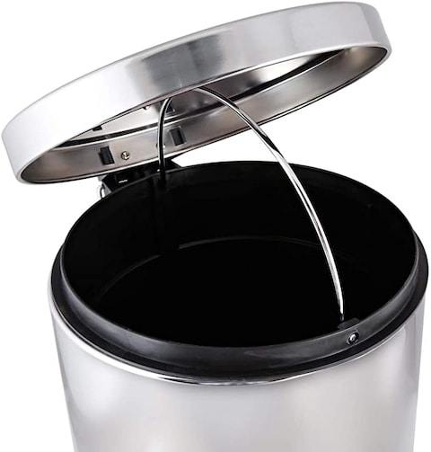 Moonlight Stainless Steel Dustbin, Pedal Bin - 12 Litre, Silver