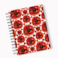 Loud Universe Spiral Notebook Red Poppy Pattern Hard Cover Notebook with Premium High Quality Paper A5 Size