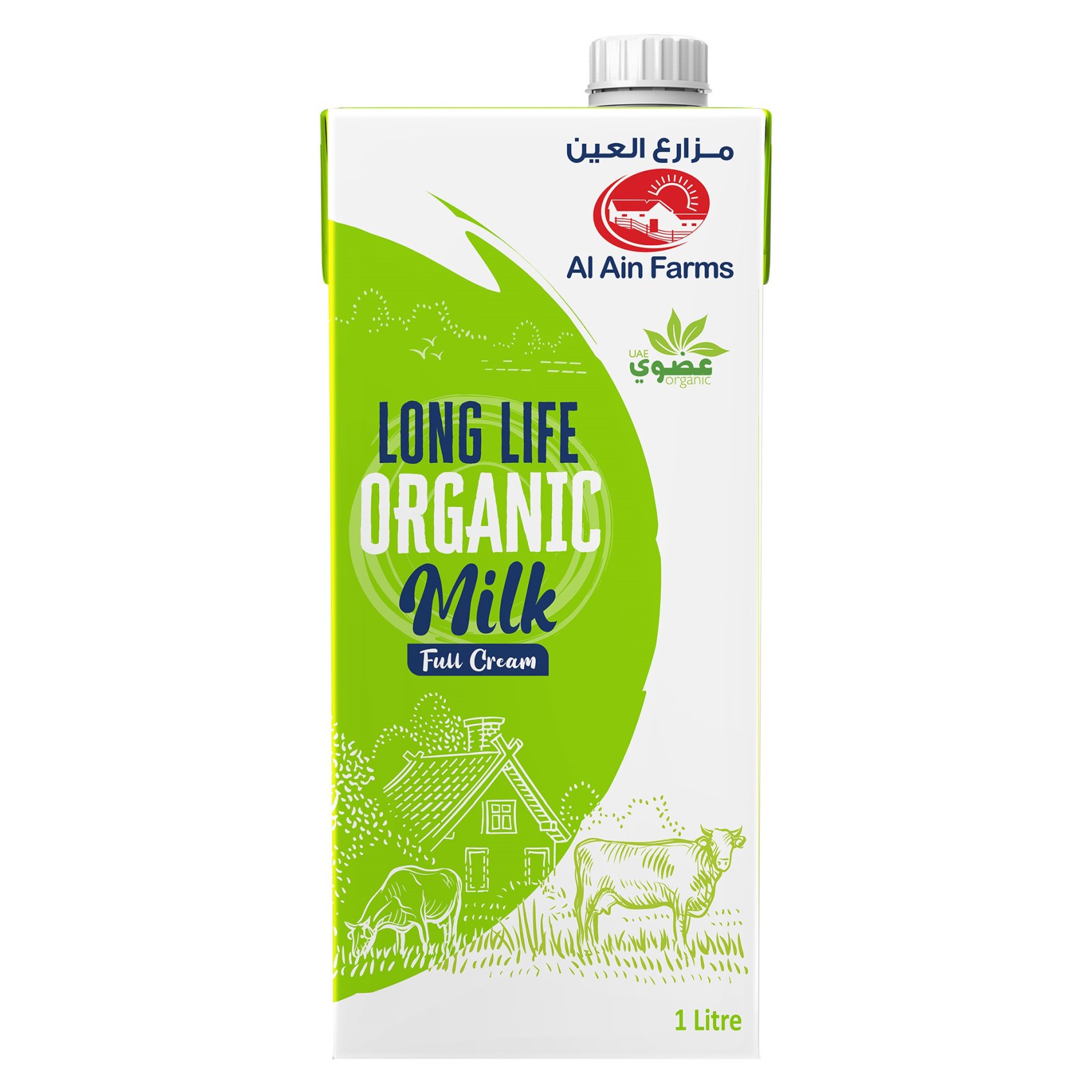 Al Ain Farms Full Cream Long Life Organic UHT Milk 1L