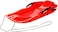Outdoor Sports Plastic Skiing Boards Sand Board Snowboard With Rope For Double People,Sand Snow Sleds for Kids and Adult (Red)