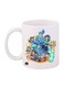 Bp Mega Man Cartoon Printed Mug White/Blue/Green 12Ounce