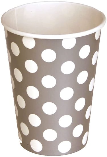 Decorative Silver Dots 12 OZ Cups 6 pcs