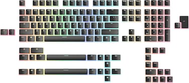 Glorious PC Gaming Race Aura V2 (Black) - PBT Pudding Keycaps For Mechanical Keyboards - Ansi (US), ISO Compatible - Supports Full Size, TKL, 75%, 60% Layouts
