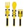 Eazy Kids Spoon, Fork &amp; Pusher - Yellow, Truck, 3Pcs