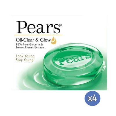 Pears Oil Clear And Glow Bar Soap 125g Pack of 4