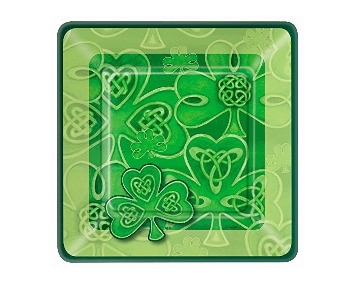 St.Patricks Clover 10 7inches Square Plates