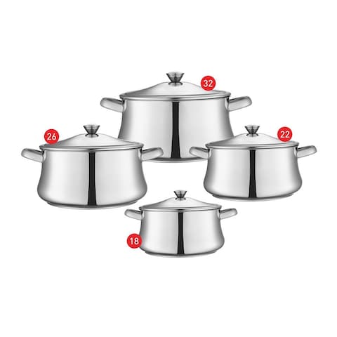 Zahran Stainless Steel Cooking Set - 18-22-26-32