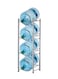 4-Compartment Metal Water Bottle Stand Grey 108centimeter