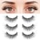 Bepholan 3 Pairs False Eyelashes Synthetic Fiber Material 3D Mink Lashes Natural Round Look Reusable 100% Handmade &amp; Cruelty-Free Xmz24