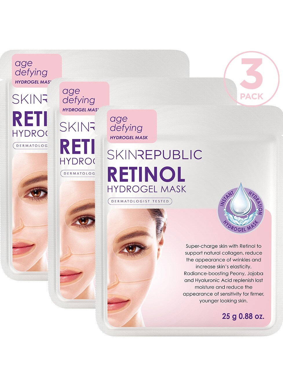 Buy Skin Republic Retinol Hydrogel Face Mask Sheet 25G Pack Of 3 Online ...
