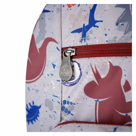 Dea School Backpack - Grey Dinosaur Design