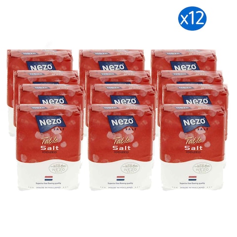 Nezo Red Iodized Salt 1kg Pack of 12