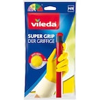 Buy Vileda Super Grip Reusable Gloves M Flexible Waterproof Rubber Latex Tear-Proof Excellent Grip, Medium Size Yellow in UAE