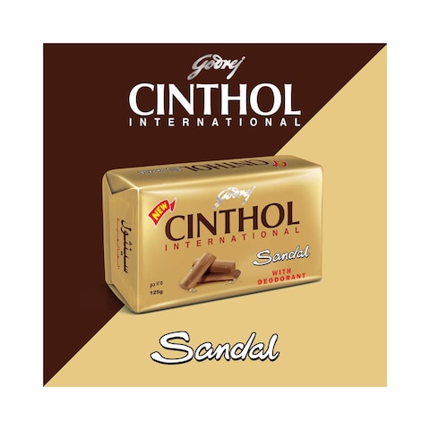 Godrej Cinthol Sandal With Deodorant International Soap Bar Brown 125g