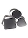 Generic 3Pcs/Set Square Round Heart Shape Cake Mold Non Stick Baking Tray With Buckle Bakeware -Black 27*27*27cm