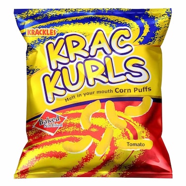 Krackles Krac Kurls Tangy Tomato Corn Puffs 25G