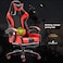 Doft Adjustable Pu Leather Gaming Chair - Pc Computer Chair For Gaming, Office Or Students, Ergonomic Back Lumbar Support With Footrest (C-Black And Red)