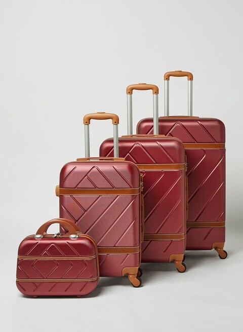 PK 4-Piece Ultra Light Luggage Set, Red