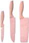 Generic 7-Piece Wheat Straw Kitchen Knife With Cutting Board Set Pink