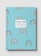 Lowha Spiral Notebook With 60 Sheets And Hard Paper Covers With Rainbow Doodle Design, For Jotting Notes And Reminders, For Work, University, School