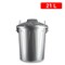 Plastic Forte Drum Dustbin, 21L, Silver