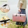 Mei Homecenter Foldable Multifunction Picnic Storage Basket with Aluminium Handles for Shopping, Travel, Camping, Pink (47&times;27&times;22CM)