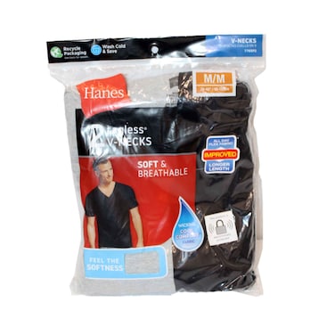 Hanes Dyed VNeck  Medium No RefundExchange for Hygienic Item