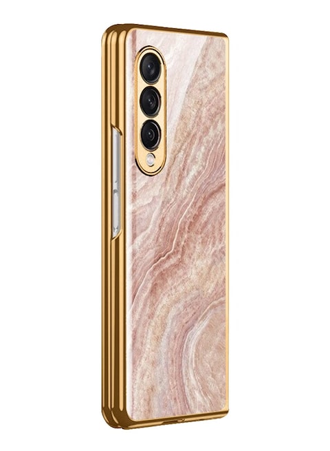 MARGOUN for Samsung Galaxy Z Fold 3 5G Case Luxury Plating Cover with Screen Protector Glass Hybrid Full Body Protection