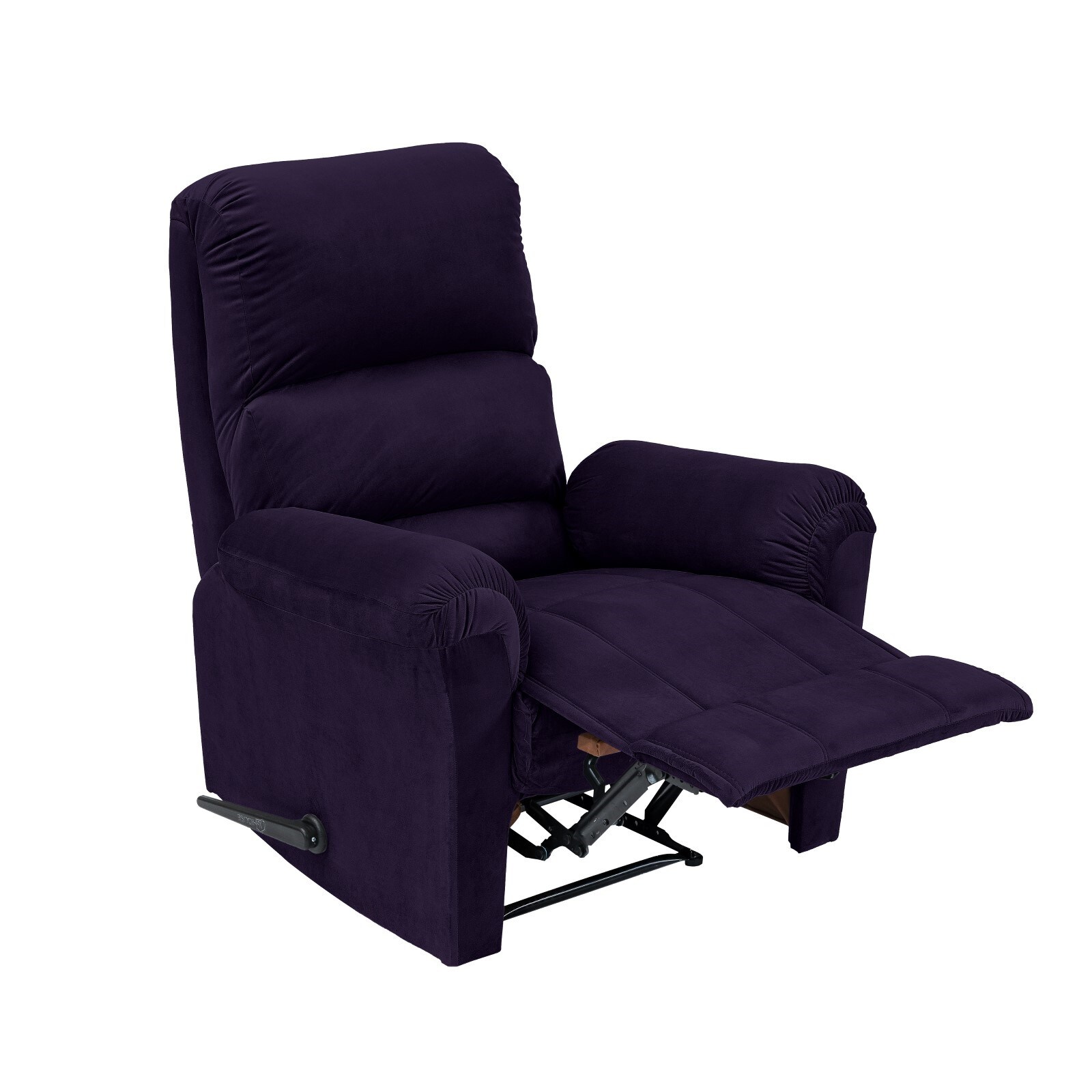 Buy In House Velvet Rocking & Rotating Recliner Chair - Dark Purple ...