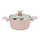 Kunzita 7 Pieces Turkish Granite Cookware Set With Steel Lid - Pink