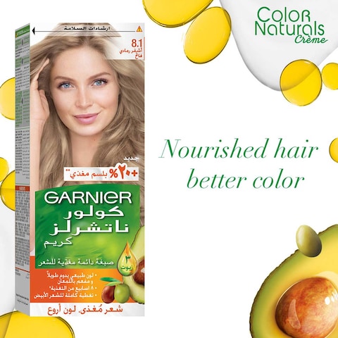 Garnier Color Naturals Creme Nourishing Permanent Hair Colour 8.1 Light Ash Blonde