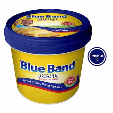 BlueBand Roots 3 Medium Margarine Fat Spread 1Kg X Pack Of 12