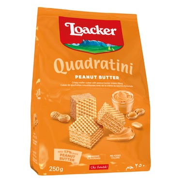 Loacker Quadratini Peanut Butter Crispy Wafers 250g