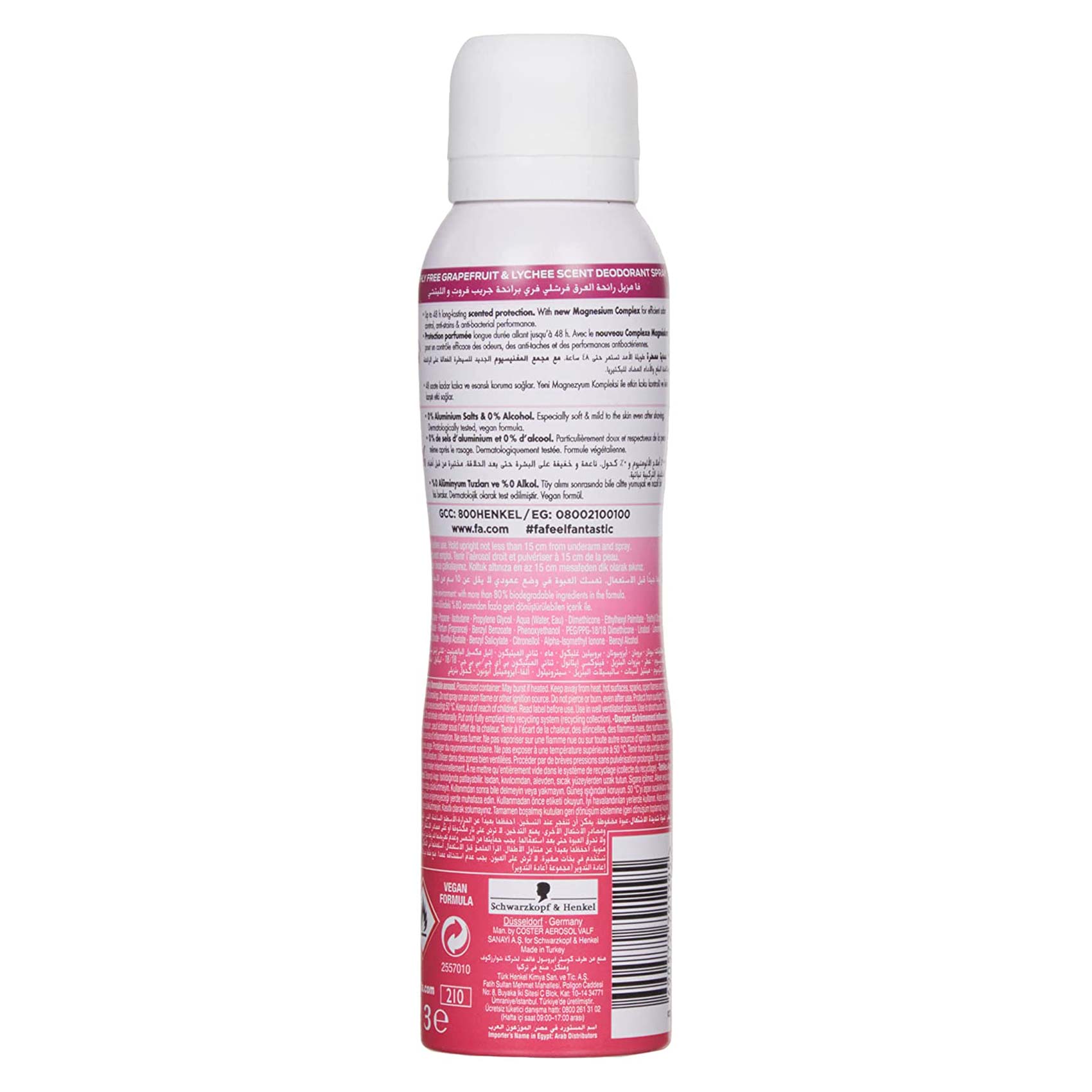 Fa Deodorant Spray for Women - Grapefruit and Lychee Scent - 150ml