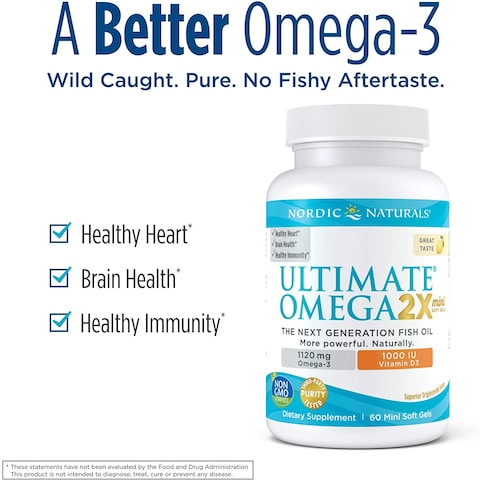 Nordic Naturals Ultimate Omega 2X Mini D3-60 Soft Gels