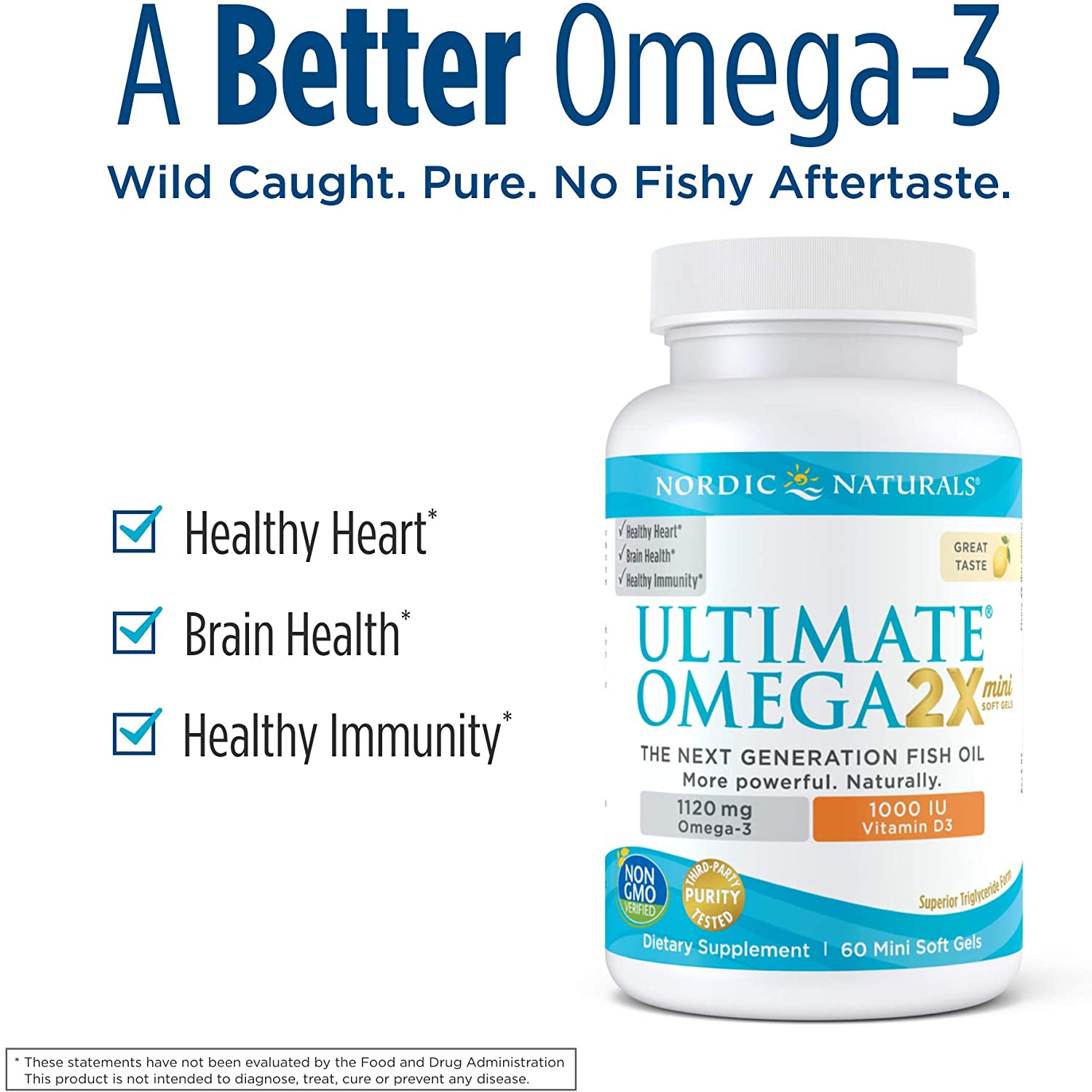 Nordic Naturals Ultimate Omega 2X Mini D3-60 Soft Gels