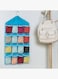 16-Pockets Wardrobe Hanging Storage Bag Clear/Blue 42 x 78centimeter