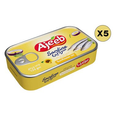 Ajeeb Sardine in Sunflower Oil 125g Pack of 5