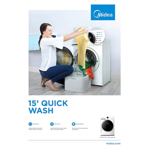 Midea Lunar Series Front Loading Washing Machine 10kg MF200W100WBWGCC White