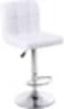 White PU Leather Barstools High Chair  for Kitchen/Bar Counter, Adjustable Height Up and Down Office Furniture (Set of 1)