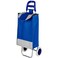 Foldable Shopping Trolley Cart, 4 Wheel Shopping Cart, Stainless Frame Shopping Cart- Blue