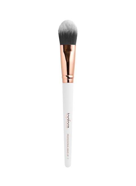 Buy Topface Flat Foundation Brush - White/Rose Gold/Black in UAE