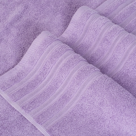 Safi Plus Luxury Hotel Quality 100% Turkish Genuine Cotton Towel Set, 2 Bath Towels 2 Hand Towels 2 Washcloths Super Soft Absorbent Towels for Bathroom &amp;amp; Kitchen Shower - Lilac Purple