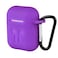 Generic Protective Silicone Airpods Case Shock Proof With Carabiner, Purple